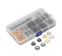 HEEPDD Kit Occhielli in Pelle, Occhielli in Metallo 1/4 Ideali per Borse, Abbigliamento e Artigianato con Scatola Portaoggetti