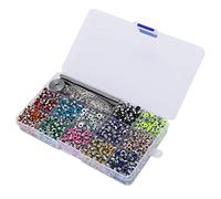 HEEPDD Kit Occhielli, Set di Rivetti Cavi in metallo Colorato con Punzone per Artigianato e Indumenti in Pelle Fai da Te