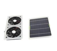 HEEPDD Kit Ventola per Pannello Solare, Ventola di Scarico Doppia Portatile a Prova di Wate da 100 W 12 V con Alta velocità 3000 Giri/min per Serra Domestica