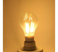 HEEPDD Lampadina a Filamento LED E27, PC Trasparente + Alluminio, Luce Brillante a Risparmio Energetico per Hotel, Negozi, Sale Riunioni, 12V 4W Bianco Freddo (4w)