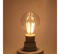 HEEPDD Lampadina a Filamento LED E27, PC Trasparente + Alluminio, Luce Brillante a Risparmio Energetico per Hotel, Negozi, Sale Riunioni, 12V 4W Bianco Freddo (6W)