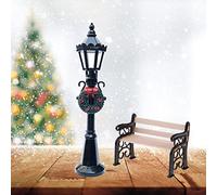 HEEPDD Lampione Stradale in Miniatura del Villaggio di Natale, Modello di Panchina in Plastica con Altezza 12 Cm per il Giardino delle Fate di Natale e gli Appassionati di Ferrovie in Miniatura