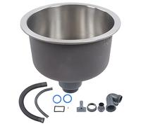 HEEPDD Lavello da Cucina Rotondo, Vasca Rotonda da Barra in Acciaio Inox, Ottimo Drenaggio per Uso Domestico, Diametro 30 Cm