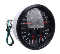 HEEPDD Livello di Carburante Olio Pressione Acqua Gestaggio di Tensione della Temperatura, Indicatore del Carburante, 4 in 1 Calibro Digitale Multifunzionale per Camion Yacht per, Adatto per il