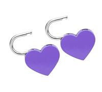 HEEPDD Lucchetto a Forma di Cuore, Set di Mini Serrature in Metallo per Scatole Portaoggetti, Diari, Gioielli, Valigie, 2 Set, 30x39 Mm in Bianco (PURPLE)