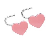 HEEPDD Lucchetto a Forma di Cuore, Set di Mini Serrature in Metallo per Scatole Portaoggetti, Diari, Gioielli, Valigie, 2 Set, 30x39 Mm in Bianco (PINK)