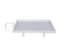 HEEPDD Mensola Sul Comodino con Clamp/Holder, Comodini con Portabicchieri e Ganci per l'organizzazione della Stanza del Dormitorio, Tavolino da Letto Salvaspazio per Telefono, Laptop, Libri, (WHITE)