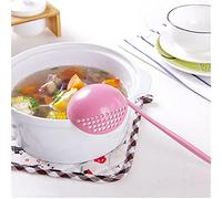 HEEPDD Mesto di Zuppa con Filtro, Approfondimento del Cucchiaio Rotondo Manico Lungo le Stoviglie per per Separare i Solidi Liquidi Nan (PINK)