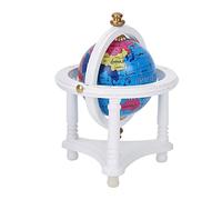 HEEPDD Mini Globo della Casa delle Bambole, Globo Girevole in Legno e Plastica per la Decorazione della Casa delle Bambole in Scala 1/12 e Gioco Educativo per Bambini (WHITE)