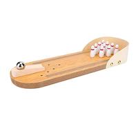 HEEPDD Mini Set da Gioco da Bowling Giocattolo da Bowling da Tavolo in Legno 11,64 X 3,93 Pollici con Lanciatore Regolabile con Sfera in Metallo e Design a Vicolo per Sollievo dallo Stress della