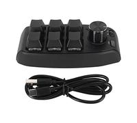 HEEPDD Mini Tastiera Meccanica, Interruttore Rosso Plug And Play Programmabile 6 Tasti 1 Manopola Tastiera da Gioco dal Design Ergonomico Durevole per Supporti Multimediali (BT (Batteria Integrata