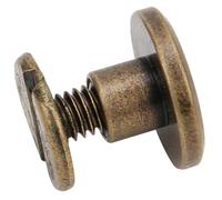 HEEPDD Mini Viti per Rilegatura 100 Pezzi Rivetti in Ottone, Rivetti in Pelle Piatta Resistente per Artigianato, Ideali per Cinture, Borse e Scarpe - Mini Viti per Rilegatura da 6,5 mm Nan (rame 4)