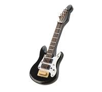 HEEPDD Miniatura per chitarra, decorativa in betulla lucida, chitarra in miniatura per ufficio (nero elettrico)