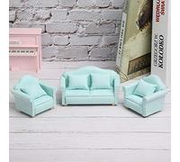 HEEPDD Mobili Casa in Miniatura, Divano in Tessuto da 3 Pezzi per Accessori per Box/Cover Bambole 1:12 NAN (Verde Matcha)