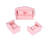 HEEPDD Mobili per Casa delle Bambole, Divano per Casa delle Bambole in Miniatura 1:12, Mini Divano per Casa delle Bambole a Pois per Regali della Casa delle Bambole, Camera da Letto