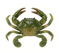 HEEPDD Modello di Granchio Artificiale Simulazione in PVC Morbido Animale Dell'Oceano 11,5 Cm, Granchio Finto Realistico per Decorazioni per la Casa, Bomboniere, Insegnamento di Biologia (verde scuro)