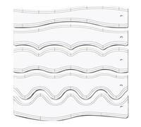HEEPDD Modello per Quilting a Movimento Libero da 5 Pezzi, Righelli per Quilting a Onda Acrilica Spessa e Trasparente per Cucire il Posizionamento del Tessuto, Realizzare Patchwork con (con parole)