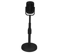 HEEPDD Modello Vintage per Microfono, Design retrò in Plastica con Altezza Regolabile da 13 a 16 Pollici per Decorazioni per Halloween e Feste di Matrimonio (BLACK)