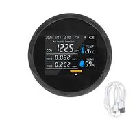 HEEPDD Monitoraggio della qualità dell'Aria, ABS in Tempo Reale Schermo a Colori Intelligente Monitor di qualità dell'Aria Monitor USB Funzione BT Multifunzionale per Il Rilevamento 'umidità