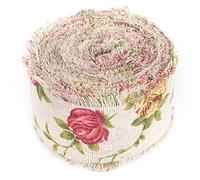 HEEPDD Nastro con Tela Rosa Stampato, Nastro in Pizzo in Pizzo Fit per Matrimoni Feste di Compleanno Decorazioni per la Casa e Appassionati Creativi Fai -da -te con Tela Rosa Stampato, Iuta in