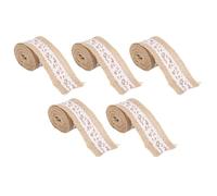 HEEPDD Nastro di Nastri in Tessuto Nastro, 5 Rotoli da 200 Cm Multifunzionale Larghezza 5 Cm di Larghezza Mesh a Decorativo Accessorio a Base di Tela Alla Moda in Tela in in Tessuto in Confezione