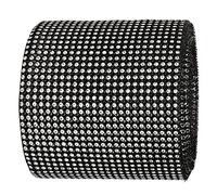 HEEPDD Nastro di, Strisce di Rete Galvanica, 9 M 24 File Scintillanti per la Decorazione di Abiti da Sposa Fai da Te (BLACK)