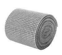 HEEPDD Nastro di, Strisce di Rete Galvanica, 9 M 24 File Scintillanti per la Decorazione di Abiti da Sposa Fai da Te (SILVER)