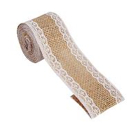 HEEPDD Nastro in Tela di Iuta con Pizzo Bianco, Decorazione Rustica del Matrimonio, 6 per Occasioni Speciali Decorazioni Quotidiane (1)