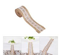 HEEPDD Nastro in Tela di Iuta con Pizzo Bianco, Decorazione Rustica del Matrimonio, 6 per Occasioni Speciali Decorazioni Quotidiane (5)
