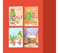 HEEPDD Notebook da Cartone Animato da 4 Pezzi, 32 Pagine NOVEPADS CINETTO Pianificatore di Memo del Diario NAN (Appuntamento per Natale (prezzo))