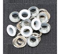 HEEPDD Occhielli da 1,5 Cm, Realizzati in Ferro, Bordi Lisci, 200 Set di Fibbie con Occhielli per Scarpe, Pelletteria e Borse Fai da Te (WHITE)