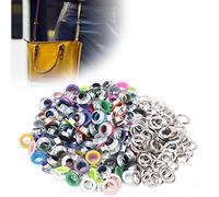 HEEPDD Occhielli in Tela Colorata da 200 Pezzi, Occhielli in Metallo Colorato per Borse e Scarpe Fai da Te, da 10 Mm per Artigianato in Tela Colorata da 200 Pezzi, Materiale in Ferro, Accessori per