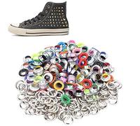 HEEPDD Occhielli in Tela Colorata da 200 Pezzi, Occhielli in Metallo Colorato per Borse e Scarpe Fai da Te, da 10 Mm per Artigianato in Tela Colorata da 200 Pezzi, Materiale in Ferro, Accessori per