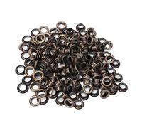 HEEPDD Occhielli passacavo 100 Pezzi, Occhielli in Ottone Metallo Solido Antico Riparazione Occhielli Sostituzione con Kit guarnizioni 100 Pezzi 6mm(Bronzo)