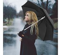 HEEPDD Ombrello Matrimonio Ombrello LED Trasparente Alimentato a Batteria, Tessuto Impermeabile Che Cambia Colore per Spose e Donne (BLACK)