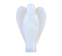 HEEPDD Opal Stone, 2 Pollici Peace Angel Pocket Healing Statue Angelo Custode Opalite Pietra preziosa Intagliato Quarzo Rosa Angelo della Pace(Opale)
