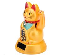 HEEPDD Ornamenti da Giardino Cat Fortune Cat Maneki Neko con Braccio Oscillante per Auto, Casa, Negozi, Decorazioni, Energia Solare, Lucky Nan
