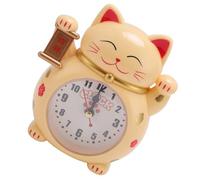 HEEPDD Orologio per Gatti Fortunato, Simpatica Sveglia del Gatto Cartoni Animati per il Gatto Accurato per Accogliere Regali di Decorazione per la prosperità della Ricchezza della Fortuna (YF2025D)
