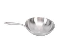 HEEPDD Padelle, Wok e Padelle Antiaderenti in Acciaio Inox Pentole Wok Padella Antiaderente Padella con Manico Compatibile con Tutti i Piani Cottura Frittura in Acciaio Inox Antiaderente (32CM)