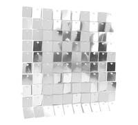 HEEPDD Pannello di Sfondo con Paillettes, Sfondo Glitterato Riutilizzabile per Matrimoni, Compleanni Ed Eventi, Kit di 8 Pezzi di Ornamento da 30x30 Cm (SILVER)