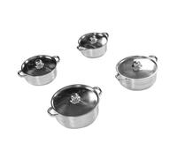 HEEPDD Pentola, Set di Pentole in Acciaio Inossidabile, Riscaldamento Uniforme 20 Cm 22 Cm 24 26 per la Domestica