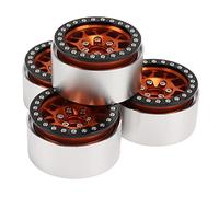 HEEPDD per Cerchioni RC, Lavorazione CNC Riutilizzabile Cerchioni RC Beadlock da 1,9 Pollici per per 90046 per Auto RC 1/10 (Arancia)