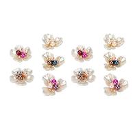 HEEPDD Perline e Perle Assortimenti 20pcs Bottoni di Floreale, Bottoni Fiore in Finto Posteriore Piatto Abbellimenti per le Artigianato per Artigianato Che Producono Abbigliamento da Sposa Borse