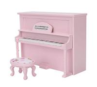 HEEPDD Piano per Bambole, 1:12 Simulazione in Miniatura Piano in Legno in Legno per Ornamenti per la Casa Accessori Decorativi Bambole e Giocattoli Ripieni (PINK)