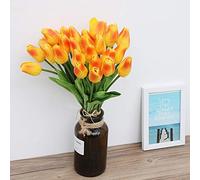 HEEPDD Pianta Artificiale Fiori di Tulipano Artificiale, 30 Pezzi, Materiale PU, Tocco Reale, 14,2 Pollici, Colori Vivaci, per la Decorazione Domestica del Giardino di Nozze Decorazione Quotidiana