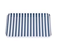 HEEPDD Piatti per la Cena 8 X 5,7 Pollici Blu a Strisce Bianche Vassoio, Forma Rettangolare Che Serve Vassoio per Snack Vegetariano Dessert di Biscotti Nella Dispensa della Organizzazione Nan