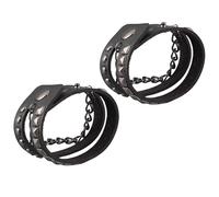 HEEPDD Polsini Punk da 2 Pezzi, Braccialetti Vintage in Ecopelle con Rivetti in Lega, per Feste di Gruppi Punk Rock, Viaggi, Abbigliamento Casual Quotidiano