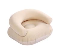 HEEPDD Poltrona a Sacco Gonfiabile, Poltrona Gonfiabile Floccata Morbida in PVC con Comodo Schienale a Forma di U, Posti a Sedere Portatili Ideali per Dormitorio e Soggiorno (Cachi)
