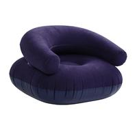 HEEPDD Poltrona a Sacco Gonfiabile, Poltrona Gonfiabile Floccata Morbida in PVC con Comodo Schienale a Forma di U, Posti a Sedere Portatili Ideali per Dormitorio e Soggiorno (BLUE)