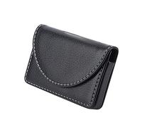 HEEPDD Porta dei Biglietti da Visita in Pelle, Design Sottile e Compatto, Cuciture Robuste, Chiusura Magnetica, per Uomini e Donne, con Interni Multifunzionale, Design Elegante (BLACK)